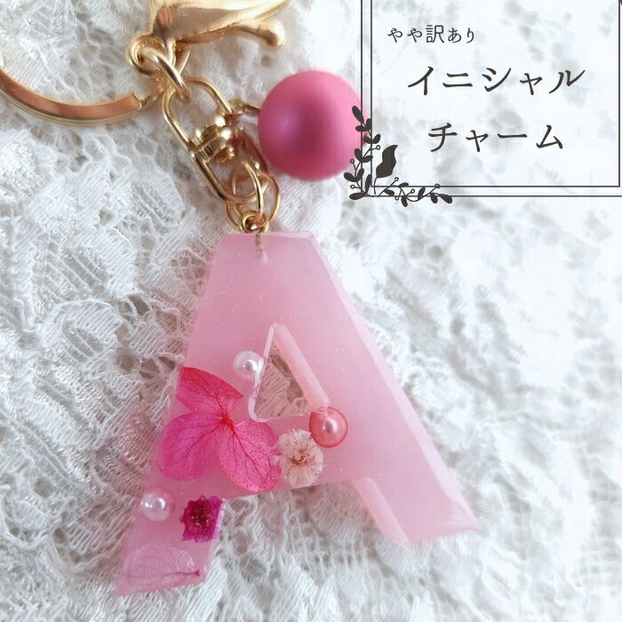 ハンドメイド うるつや キラキラ やや訳あり イニシャル キーホルダー