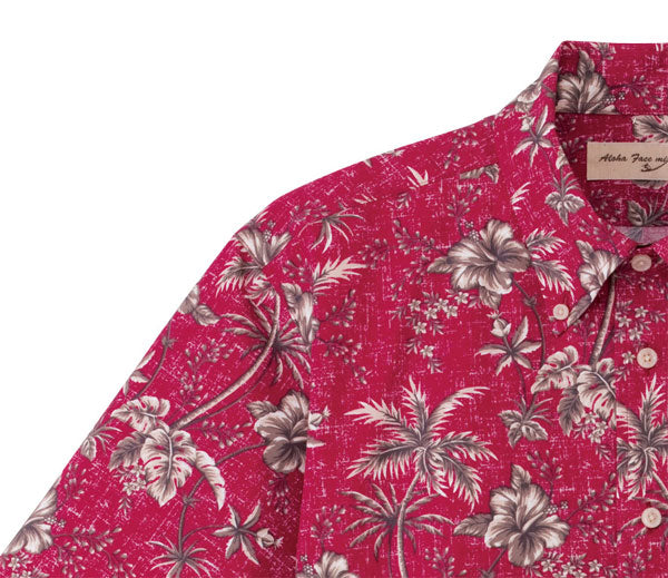 アロハシャツ 半袖シャツ 花中柄 男女兼用 3カラー SS〜4Lサイズ LIFEMAX FB4516U 送料無料