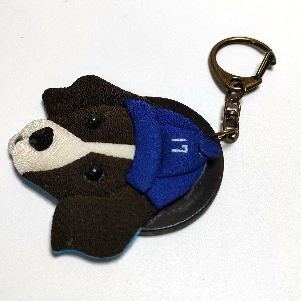 002)ハンドメイドちりめんデコピンキーホルダー非公式でこぴんキーホルダー/作家hirano様一点物