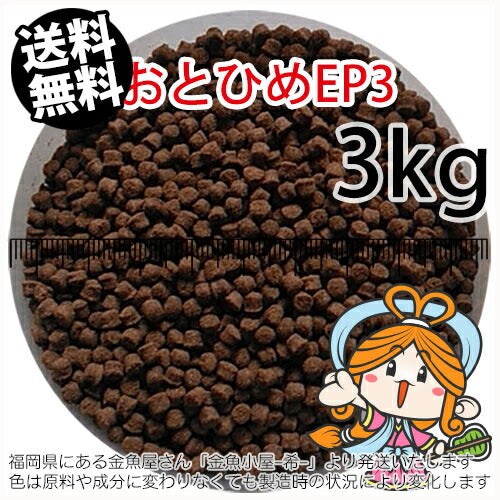沈降性(沈下性)日清丸紅飼料おとひめEP3(2.9~3.3mm)3kg小分け品(★宅配便★※東北・北海道・沖縄は別途送料800円/金魚小屋-希-福岡/3日)