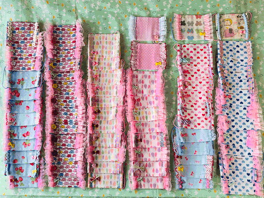 洗える繰り返し使える！子供用レースマスクランダムで2枚/ハンドメイド作家「おんぷ♪」さん作nodhc（福岡在庫）