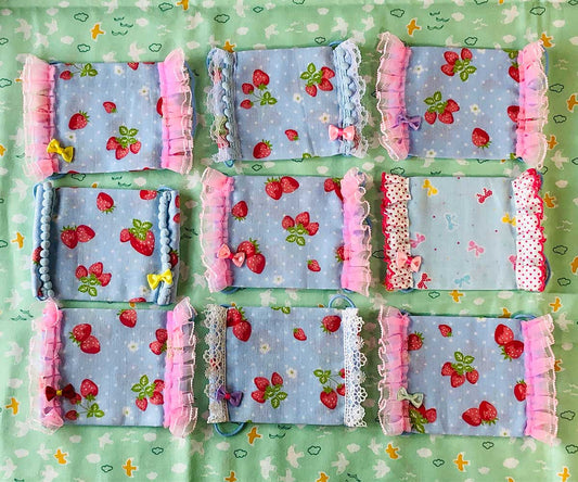 洗える繰り返し使える！子供用レースマスクランダムで2枚/ハンドメイド作家「おんぷ♪」さん作nodhc（福岡在庫）