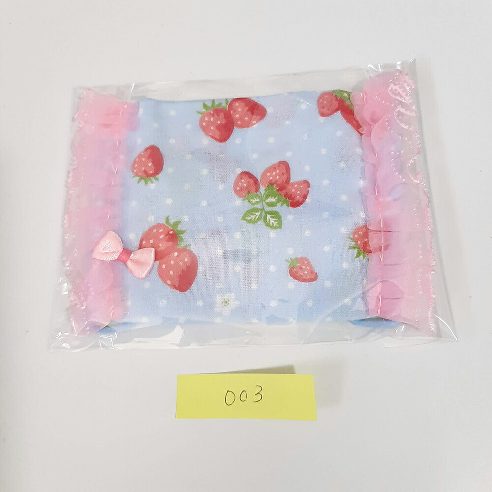 在庫一掃セール ハンドメイド作家-おんぷ♪/子供用ダブルガーゼマスク1枚綿100%いちご柄リボン柄レースマスク(メール便福岡3日)giveaway