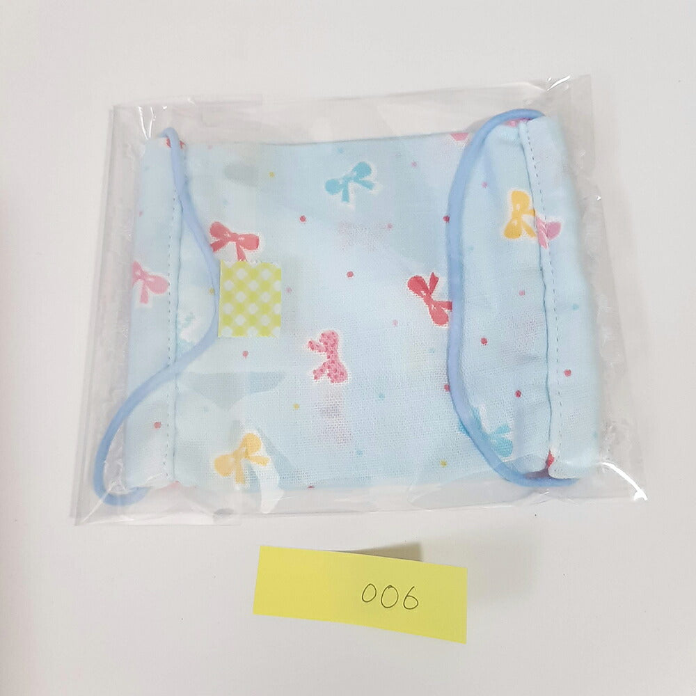 洗える繰り返し使える！かわいい子供用レースマスク1枚ダブルガーゼで綿100%/ハンドメイド作家「おんぷ♪」さん作いちご柄リボン柄nodhc（福岡在庫）