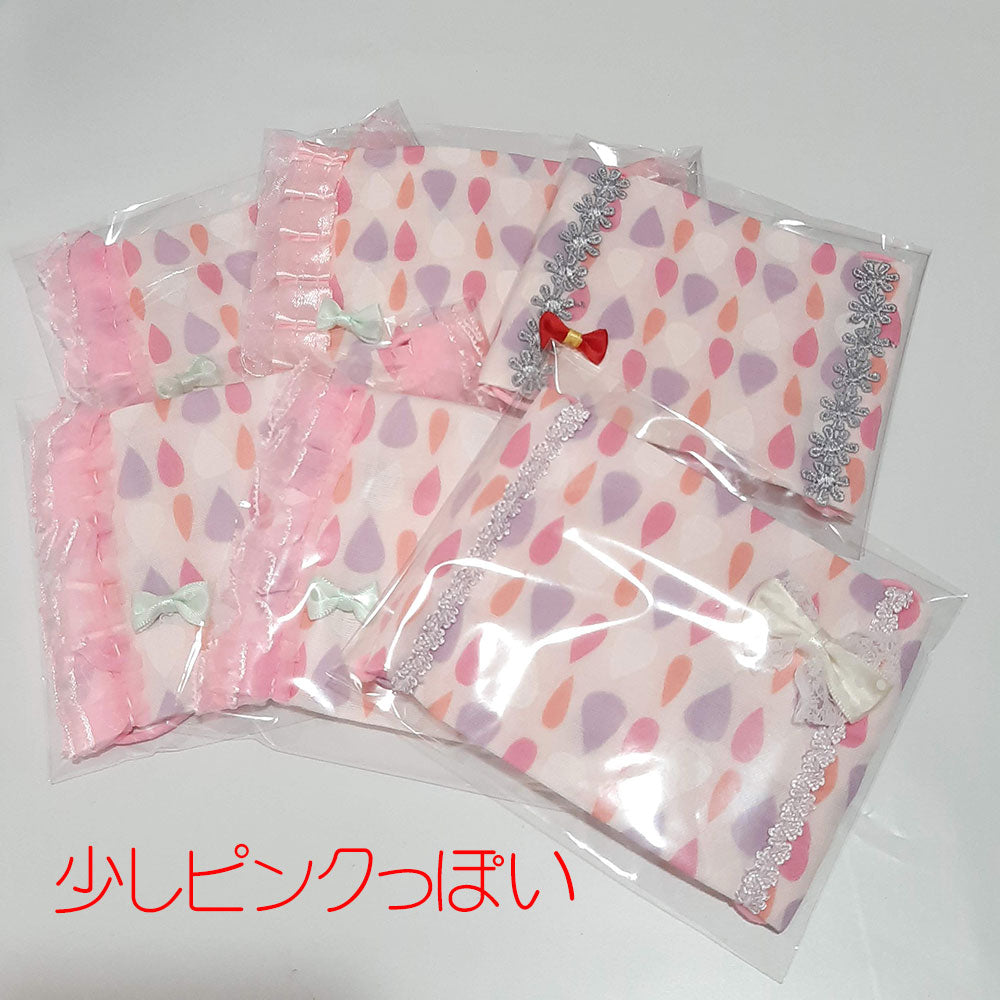 【在庫あり】洗える繰り返し使える！かわいい子供用レースマスク1枚ダブルガーゼで綿100%/ハンドメイド作家「おんぷ♪」さん作水玉柄リボン付きnodhc（福岡在庫）