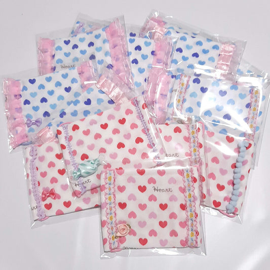 【在庫あり】洗える繰り返し使える！かわいい子供用ダブルガーゼマスク1枚綿100%/ハンドメイド作家「おんぷ♪」さん作ハート柄リボンバラレースnodhc（福岡在庫）