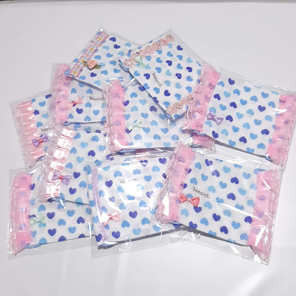 【在庫あり】洗える繰り返し使える！かわいい子供用ダブルガーゼマスク1枚綿100%/ハンドメイド作家「おんぷ♪」さん作ハート柄リボンバラレースnodhc（福岡在庫）