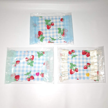 在庫あり即納日本製洗える繰り返し使える！かわいい子供用表綿裏ガーゼ平面マスク1枚綿100%/ハンドメイド作家「おんぷ♪」さん作いちご柄ハートボタンチェックストライププリンセス姫レースマスクnodhc（福岡在庫）