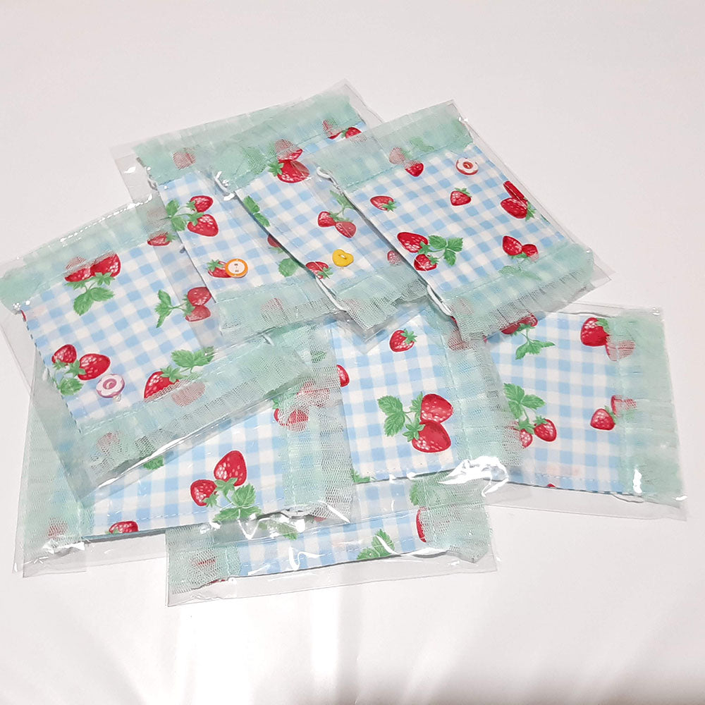 在庫あり即納日本製洗える繰り返し使える！かわいい子供用表綿裏ガーゼ平面マスク1枚綿100%/ハンドメイド作家「おんぷ♪」さん作いちご柄ハートボタンチェックストライププリンセス姫レースマスクnodhc（福岡在庫）