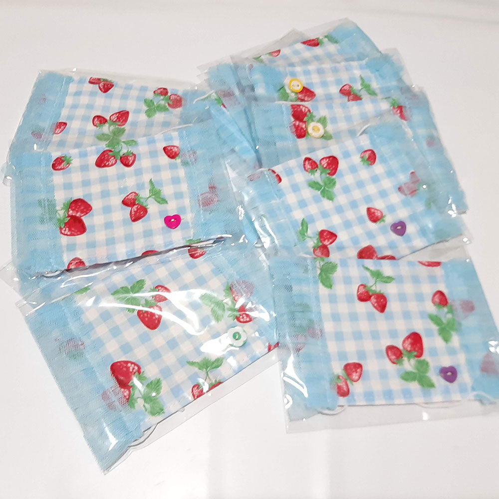 在庫あり即納日本製洗える繰り返し使える！かわいい子供用表綿裏ガーゼ平面マスク1枚綿100%/ハンドメイド作家「おんぷ♪」さん作いちご柄ハートボタンチェックストライププリンセス姫レースマスクnodhc（福岡在庫）
