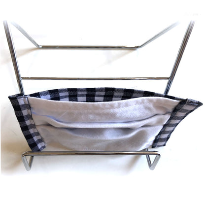 洗える繰り返し使える！大人用チェック柄ポケット付きプリーツマスク表インド綿裏地綿100%/ハンドメイド作家「porte-bonheur【ポルト-ボヌール】」さん作nodhc（福岡在庫）