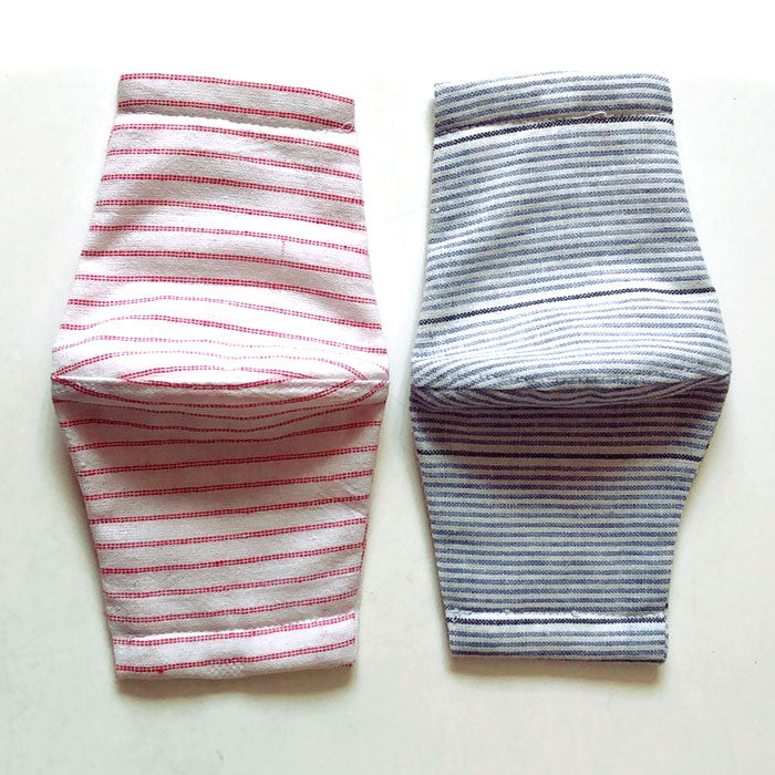 【在庫あり】洗える繰り返し使える！子供用立体マスク1枚【女性小さめ〜小学高学年】/かわいいレトロポップストライプ柄表・裏綿ポリエステル混やわらか素材ハンドメイド作家「porter-bonheur【ポルテ-ボヌール】」さん作nodhc（福岡在庫）