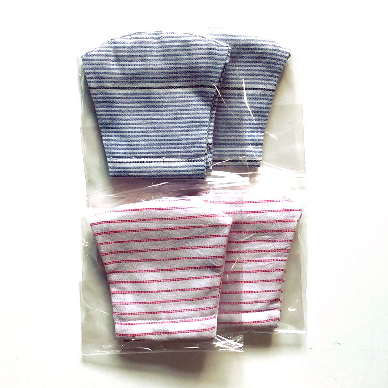 【在庫あり】洗える繰り返し使える！子供用立体マスク1枚【女性小さめ〜小学高学年】/かわいいレトロポップストライプ柄表・裏綿ポリエステル混やわらか素材ハンドメイド作家「porter-bonheur【ポルテ-ボヌール】」さん作nodhc（福岡在庫）