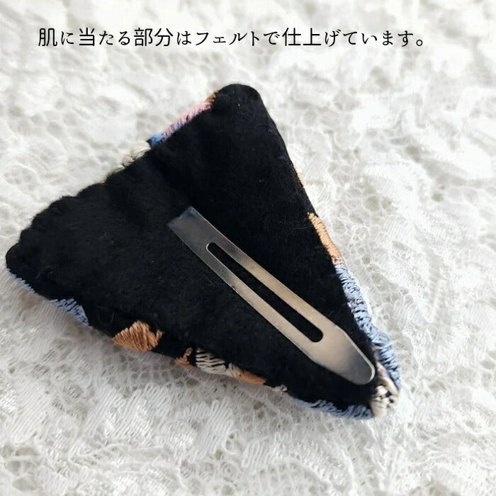 インド刺繡リボン/パッチンピン/ヘアアクセサリー/リボン/髪飾り/ハンドメイド/1個入/子供用/sakuran/さくらん(メール便福岡3日)Electrumgiveaway