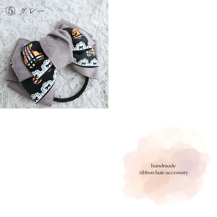 くまリボン/ヘアゴム/キッズヘアゴム/ヘアアクセサリー/リボン/髪飾り/ハンドメイド/sakuran/さくらん(メール便福岡3日)Electrumgiveaway