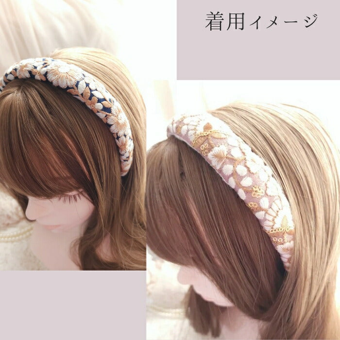 インド刺繡リボン/ヘアゴム/大人ヘアアクセサリー/リボン/髪飾り/ハンドメイド/sakuran/さくらん(メール便福岡3日)Electrumgiveaway