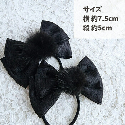 シンプルリボン/ヘアゴム/ツインリボン/リボンヘアゴム/ヘアアクセサリー/リボン/髪飾り/ハンドメイド/sakuran/さくらん(メール便福岡3日)Electrumgiveaway