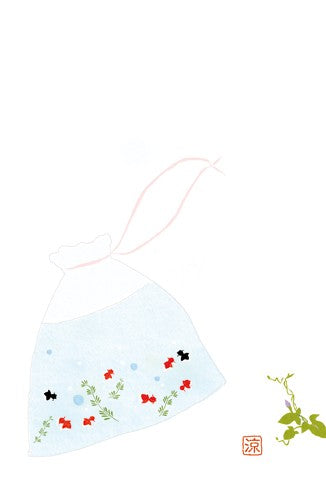 【要確認】店頭受け取り★同梱プレゼント対応★日本製和紙はがき箋148×100mm（2柄各5枚）/金魚のひるね/暑中見舞いはがき/夏/金魚すくい/メール便/福岡/3日)豆娘