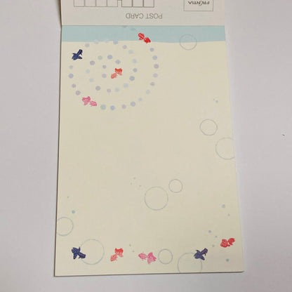 【要確認】店頭受け取り★同梱プレゼント対応★日本製和紙はがき箋148×100mm（2柄各5枚）/金魚のひるね/暑中見舞いはがき/夏/金魚すくい/メール便/福岡/3日)豆娘