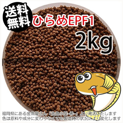浮上性/日清丸紅飼料ひらめEPF1(2.0mm)2kg小分け品(宅配もしくはレターパック※東北北海道沖縄送料800円／金魚小屋-希-福岡／3日)