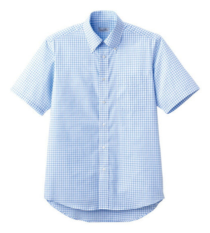 ボタンダウンシャツ 半袖シャツ チェック柄 男女兼用 9カラー SS〜4Lサイズ LIFEMAX  FB4507U 送料無料