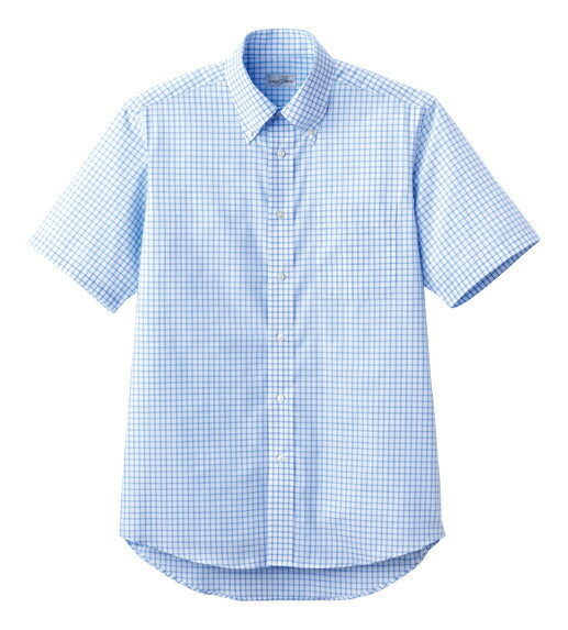 ボタンダウンシャツ 半袖シャツ チェック柄 男女兼用 9カラー SS〜4Lサイズ LIFEMAX  FB4507U 送料無料