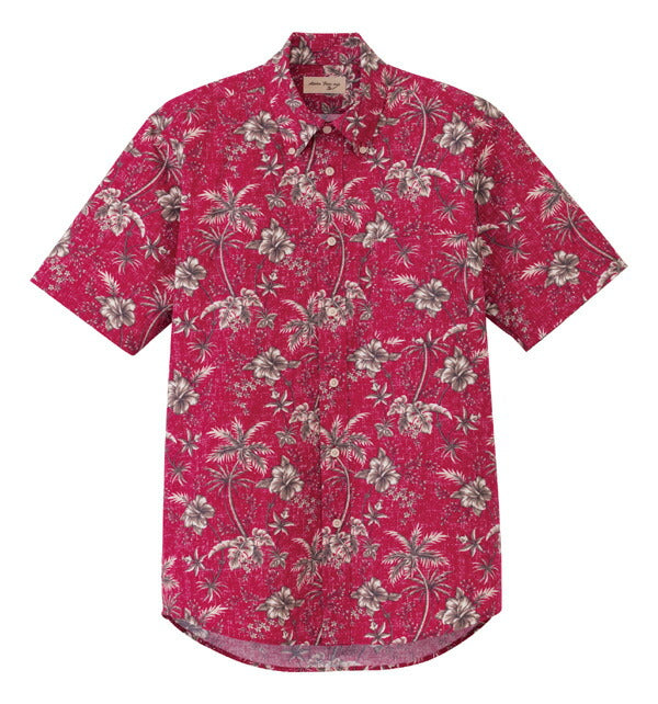 アロハシャツ 半袖シャツ 花中柄 男女兼用 3カラー SS〜4Lサイズ LIFEMAX  FB4516U 送料無料