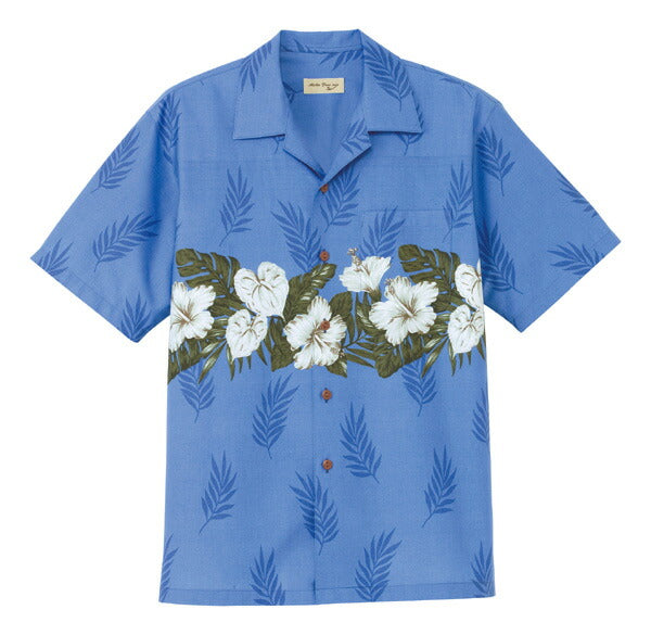 アロハシャツ 半袖シャツ ボーダー花柄 男女兼用 3カラー SS〜4Lサイズ LIFEMAX  FB4517U 送料無料