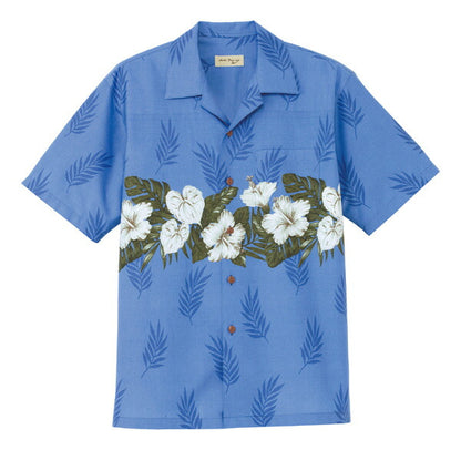 アロハシャツ 半袖シャツ ボーダー花柄 男女兼用 3カラー SS〜4Lサイズ LIFEMAX  FB4517U 送料無料