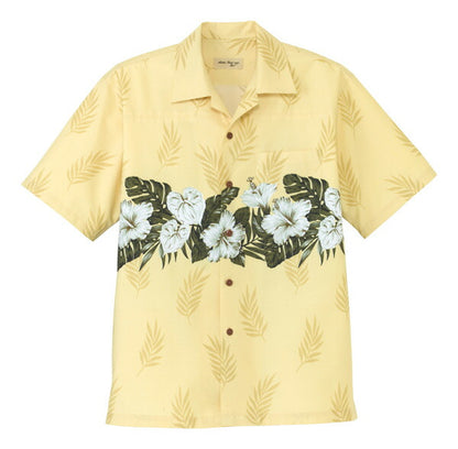 アロハシャツ 半袖シャツ ボーダー花柄 男女兼用 3カラー SS〜4Lサイズ LIFEMAX  FB4517U 送料無料