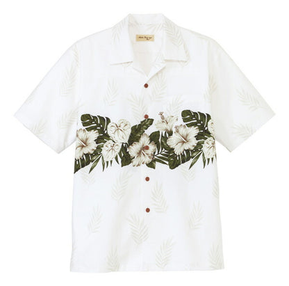 アロハシャツ 半袖シャツ ボーダー花柄 男女兼用 3カラー SS〜4Lサイズ LIFEMAX  FB4517U 送料無料