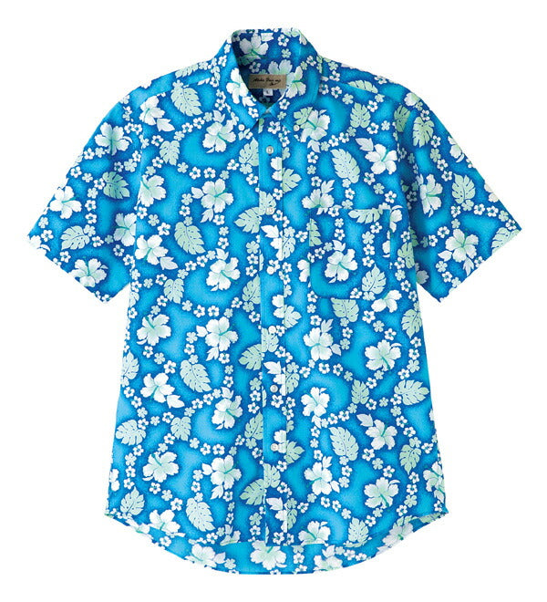 アロハシャツ 半袖シャツ プチハイビスカス柄 男女兼用 3カラー SS〜4Lサイズ LIFEMAX  FB4521U 送料無料