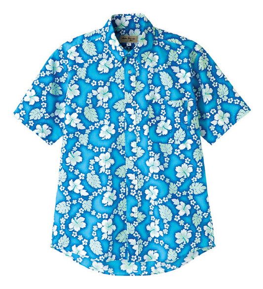 アロハシャツ 半袖シャツ プチハイビスカス柄 男女兼用 3カラー SS〜4Lサイズ LIFEMAX  FB4521U 送料無料