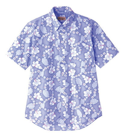 アロハシャツ 半袖シャツ プチハイビスカス柄 男女兼用 3カラー SS〜4Lサイズ LIFEMAX  FB4521U 送料無料