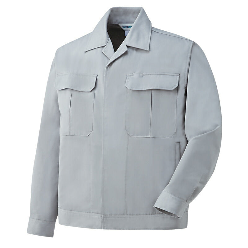 長袖作業ジャンパー オールシーズン用 グレー Ｍサイズのみ ボタン留め 24000 アウトレット特価 送料無料