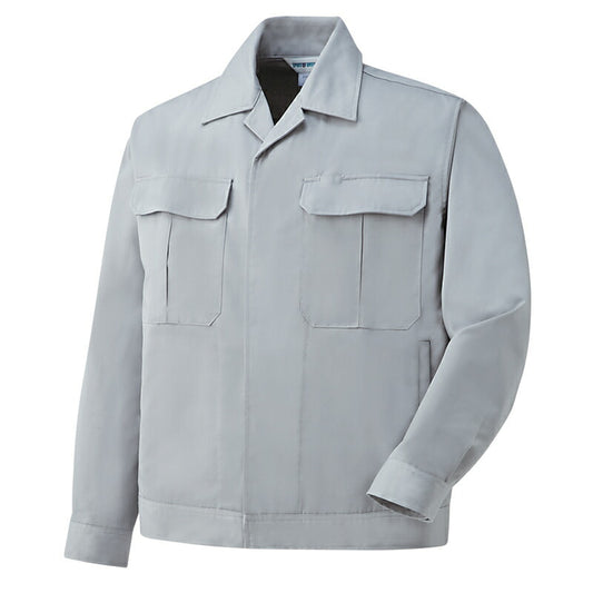 長袖作業ジャンパー オールシーズン用 グレー Ｍサイズのみ ボタン留め 24000 アウトレット特価 送料無料