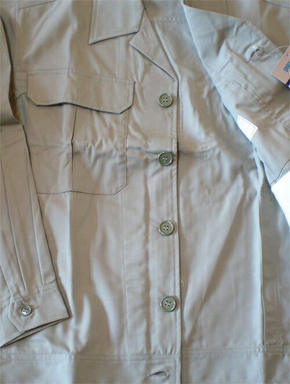 長袖作業ジャンパー オールシーズン用 グレー Ｍサイズのみ ボタン留め 24000 アウトレット特価 送料無料