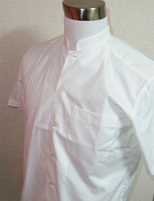 半袖スタンドカラーシャツホワイト４Ｌサイズアウトレット特価メール便発送で送料無料H2