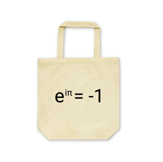 『amini-BEAM』Ｎo.1オイラーの公式 Ｍサイズ オリジナルプリントトートバッグ ナチュラルカラー 送料無料