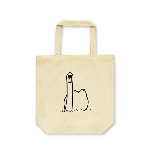 『amini-BEAM』Ｎo.10白鳥さん Ｍサイズ オリジナルプリントトートバッグ ナチュラルカラー 送料無料