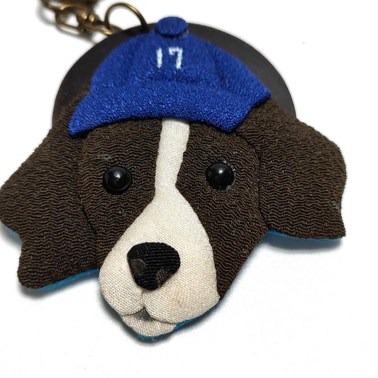 002)ハンドメイドちりめんデコピンキーホルダー非公式でこぴんキーホルダー/作家hirano様一点物