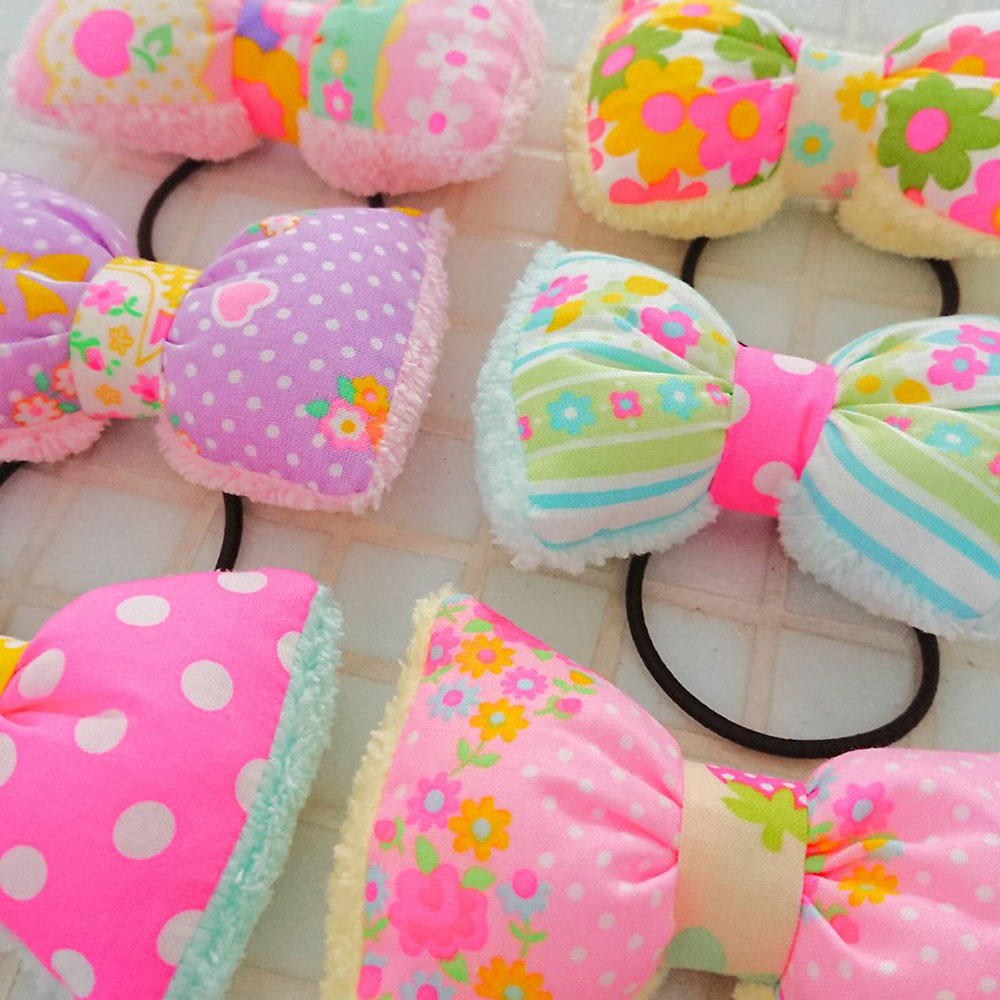 インスタグラムmiaiaiふわふわリボンのヘアゴム福岡在庫（ヘアゴム・ヘアアクセサリー・レトロ・ポップ・ハンドメイド・キッズ）