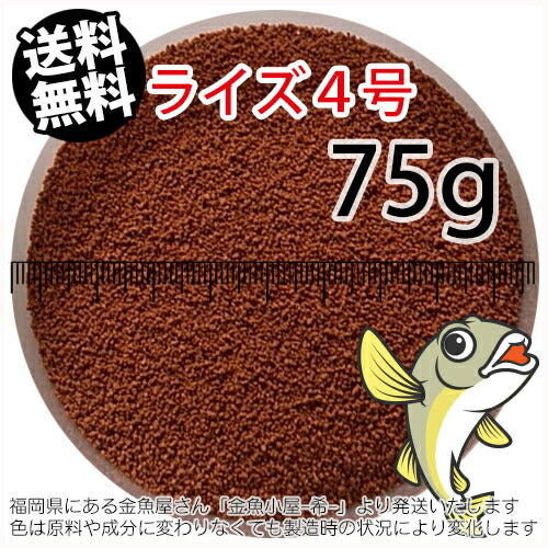 日清丸紅飼料ライズ4号(粒径0.58～0.84mm)75g小分け品(メール便／金魚小屋-希-福岡／3日)